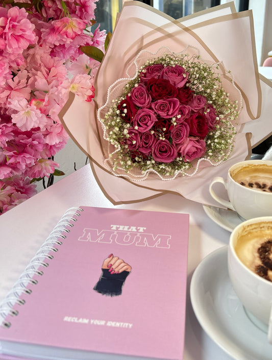 That Mum Planner/Journal & Pink Bouquet Bundle